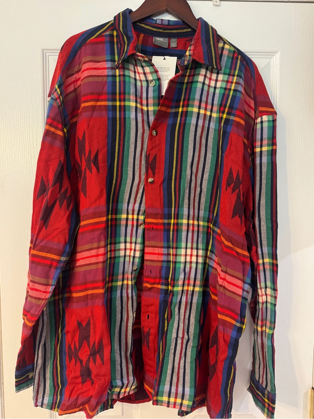 ASOS Men's Red Plaid Button-Up Shirt